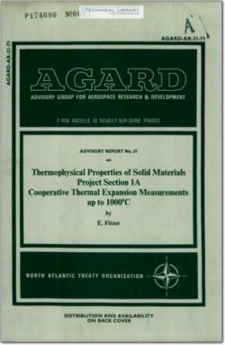 AGARD-AR-31-71 Thermophysical Properties of Solid Materials Project Section 1A - Cooperatice Thermal Expansion Measurements