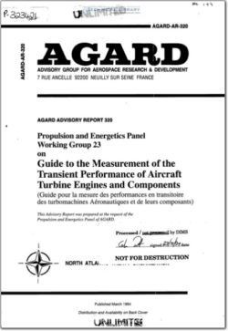 AGARD-AR-320 Guide to the Measurement of the Transient Performance of Aircraft Turbine Engines and Components