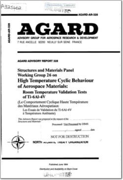 AGARD-AR-328 High Temperature Cyclic Behaviour of Aerospace Materials; Room Temperature Validation Tests of Ti-6AI-4V