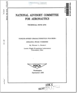 naca-tn-4379 Torque-Speed Characteristics for High-Specific-Work Turbines