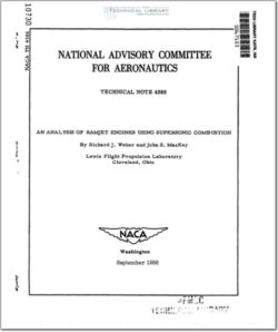 naca-tn-4386 An Analysis of Ramjet Engines Using Supersonic Combustion