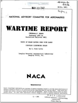 naca-wr-l-524 Tests of Beams having Webs with Large Circular Lightening Holes