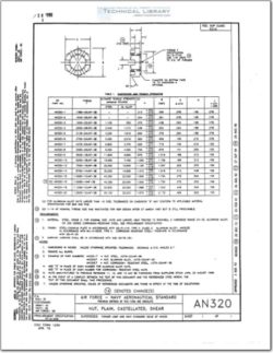 AN320 Nut, Plain, Castellated, Shear