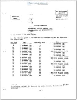 MIL-HDBK-683 NOT 1 Statistical Process Control (SPC) Implementation and Evaluation AID