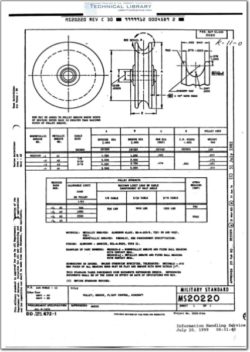 MS20220 Pulley, Groove, Flight Control, Aircraft