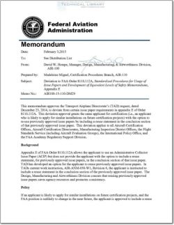 FAA-AIR-100-15-110-DM29 Deviation FAA Order 8110.112A, Standardized Procedures for Usage of Issue Papers and Development of Equivalent LEvels of Safety Memorandums, Appendix E