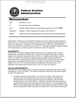 FAA-AIR-100_2012-09-14 Approved Model List Supplemental Type Certificate Criteria and Clarification