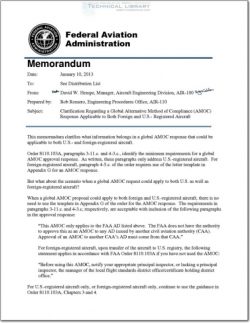 FAA-AIR-100_2013-01-10 Clarification Regarding a Global Alternative Method of Compliance (AMOC) Response Applicable to Both Foreign and U.s. - Registered Aircraft