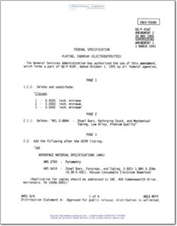 QQ-P-416F (AMENDMENT 2) Plating, Cadmium (Electrodeposited)