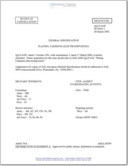 QQ-P-416F (NOTICE 1) Plating, Cadmium (Electrodeposited)