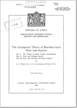 ARC-RM-2619 The Asymptotic Theory of Boundary Layer Flow with Suction