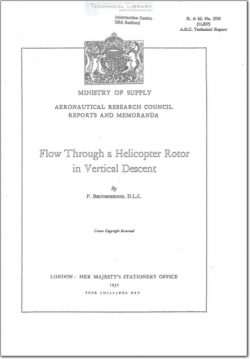 ARC-RM-2735 Flow Through a Helicopter Rotor in Vertical Descent