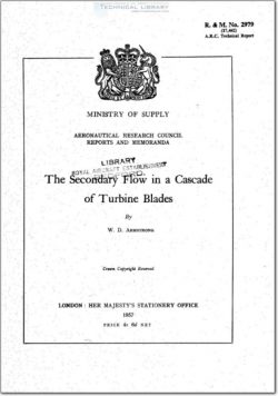 ARC-RM-2979 The Secondary Flow in a Cascade of Turbine Blades