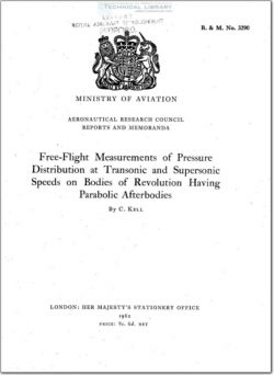 ARC-RM-3290 Free Flight Measurements of Pressure Distribution at Transonic and Supersonic Speeds on Bodies of Revolution Having Parabolic Afterbodies