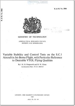 ARC-RM-3584 Variable Stability and Control Tests on the SC1 Aircraft in Jet Borne Flight, with Particular Reference to Desirable VTOL Flying Qualities