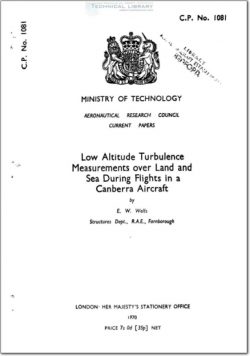 ARC-CP-1081 Low Altitude Turbulence Measurements over Land and Sea During Flights in a Canberra Aircraft