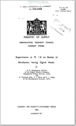 ARC-CP-148 Experiments at M 1.8 on Bodies of Revolution having Oval Heads