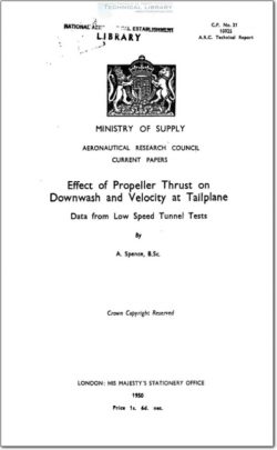 ARC-CP-21 Effect of Propeller Thrust on Downwash and Velocity at Tailplane