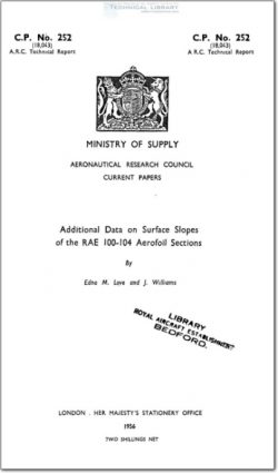 ARC-CP-252 Additional Data on Surface Slopes of the RAE 100-104 Aerofoil Sections