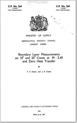 ARC-CP-264 Boundary Layer Measurements on 10° and 20° Cones at M=2.45 and Zero Heat Transfer