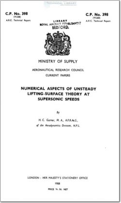 ARC-CP-398 Numerical Aspects of Unsteady Lifting Surface Theory at Supersonic Speeds