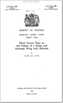 ARC-CP-478 Wind Tunnel Tests on the Flutter of a Swept and Unswept Wing with Ailerons