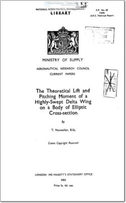 ARC-CP-58 The Theoretical Lift and Pitching Moment of a Highly Swept Delta Wing on a Body of Elliptic Cross Section