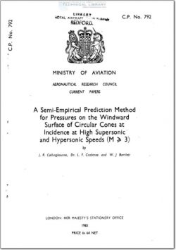 ARC-CP-792 A Semi-Empirical Prediction Method for Pressures on the Windward Suface of Circular Cones at Incidence at High Supersonic and Hypersonic Speeds