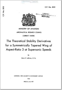 ARC-CP-855 The Theoretical Stability Derivatives for a Symmetrically Tapered Wing of Aspect Ratio 3 at Supersonic Speeds