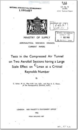 ARC-CP-92 Tests in the Compressed Air Tunnel on Two Aerofoil Sections having a Large Scale Effect on CLmax at Critical Reynolds Number