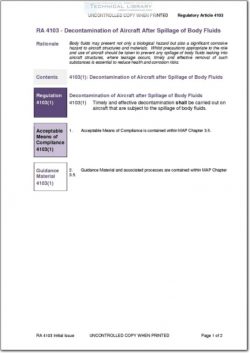RA-4103 Decontamination of Aircraft After Spillage of Body Fluids