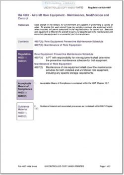 RA-4607 Aircraft Role Equipment - Maintenance, Modification and Control