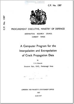 ARC-CP-1387 A Computer Program for the Interpolation and Extrapolation of Crack Propagation Data