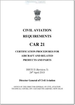 DGCA-CAR-21 Certification Procedures for Aircraft and Related Products and Parts