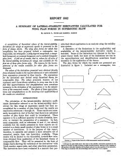 naca-report-1052 A Summary of Lateral Stability Derivatives Calculated for Wing Plan Forms in Supersonic Flow-1