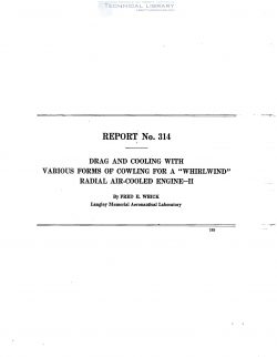 naca-report-314 Drag and Cooling with Various Forms of Cowling for a 'Whirlwind' Radial Air Cooled Engine, II-1