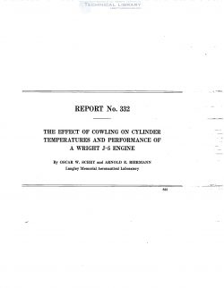 naca-report-332 The Effect of Cowling on Cylinder Temperatures and Performance of a Wright J-5 Engine-1