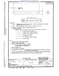 MS20253E Military Specification Sheet-Pin, Hinge